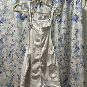 White Denim Overalls